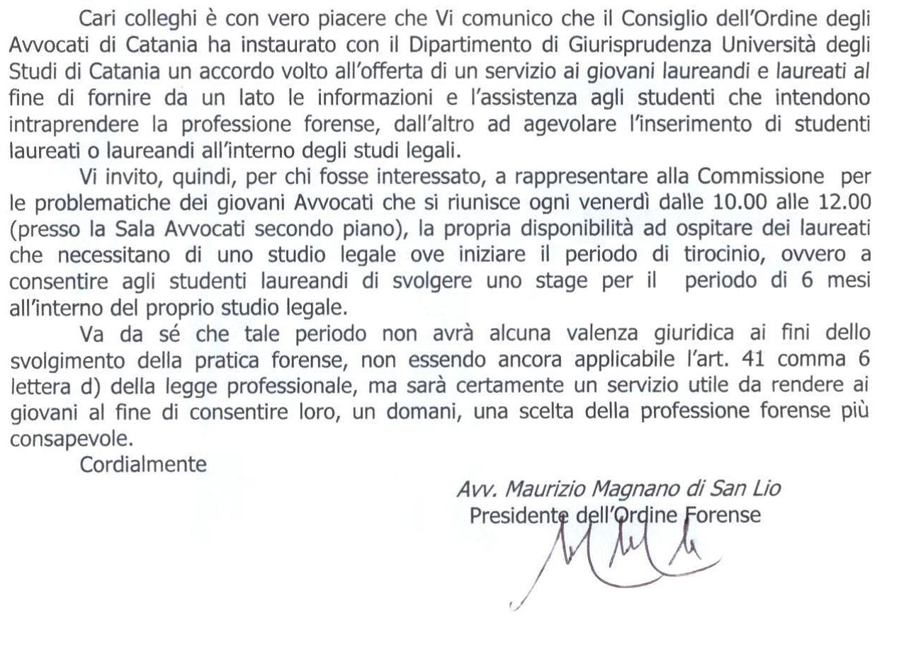Accordo Ordine Avvocati di Catania
